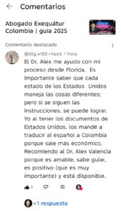 Testimonio Liliana - Exequátur Florida