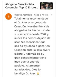 testimonio jesus restrepo casación