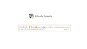 Agradecimiento al Dr. Alex por su labor