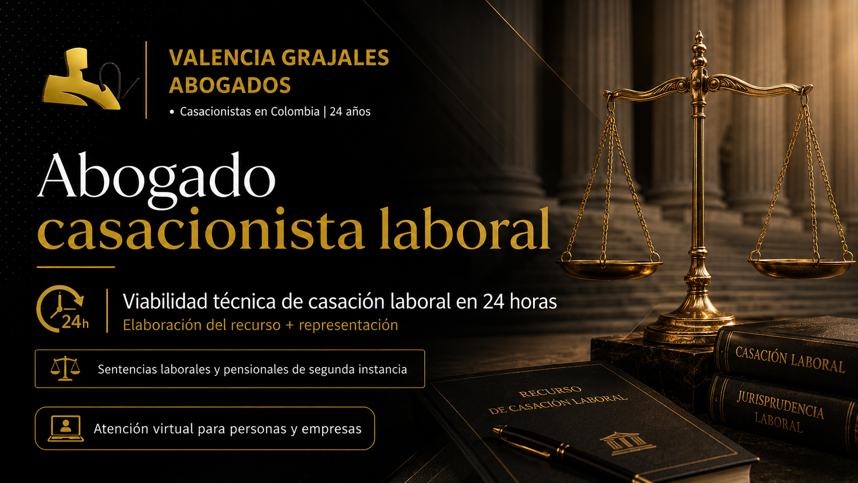 Abogado casacionista laboral para viabilidad técnica de casación laboral en 24 horas y elaboración del recurso con representación