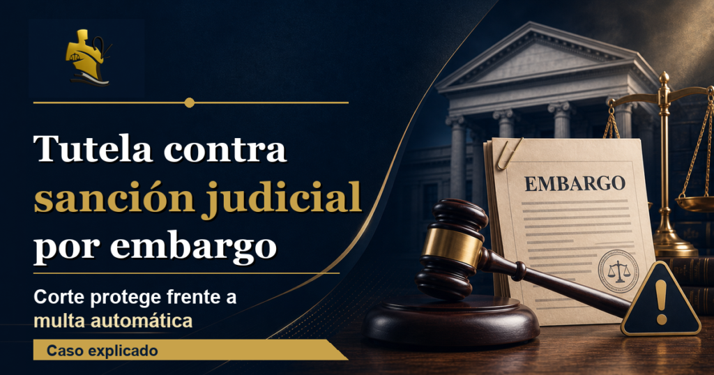 tutela contra sanción judicial por embargo por multa sin valorar responsabilidad subjetiva
